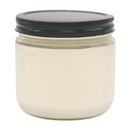 12 oz Clear Jar with Black Lid Sample