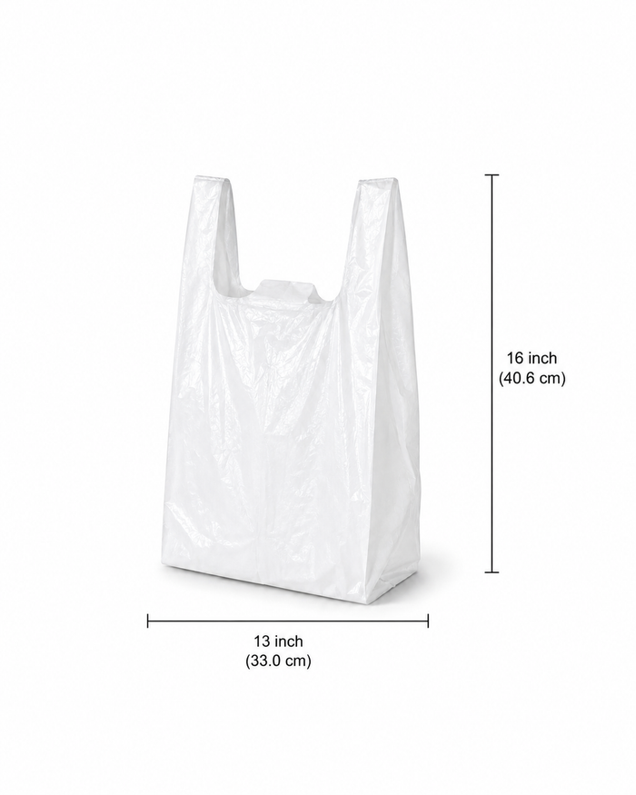 13" x 16" White Low Density Shopping Bags - S1