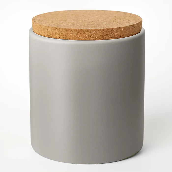 15oz Ceramic Gray Soy Candle - Sample