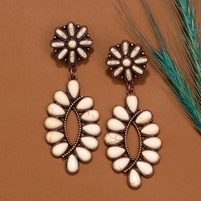 734013 - Squash Blossom Earrings - Ivory & Copper