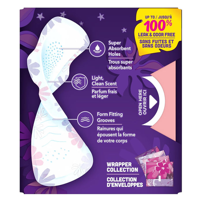 Always Radiant FlexFoam Size 4 Overnight Pads with Wings - 10 Ct - 12 Pack