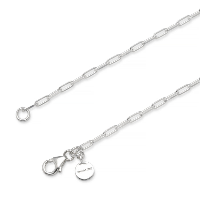 Angelo Sterling Silver Clip Chain Necklace - 55 cm length