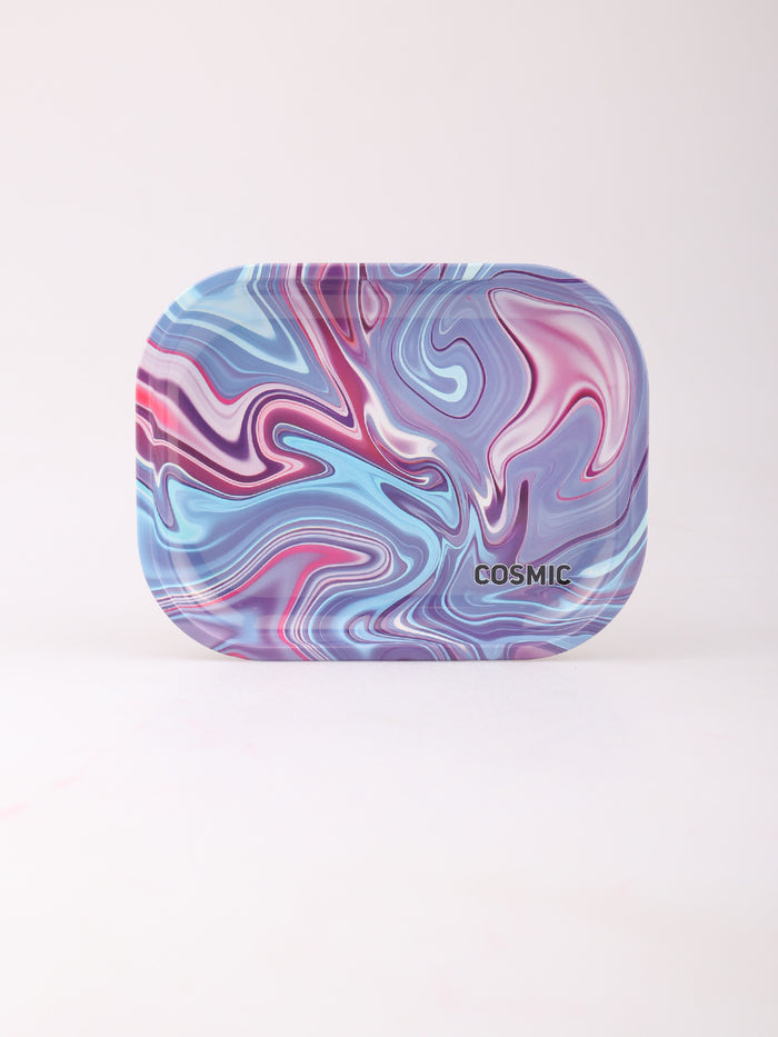 Cosmic Rolling Tray metal 18 x 14 cm | Blue Swirl-Image 2