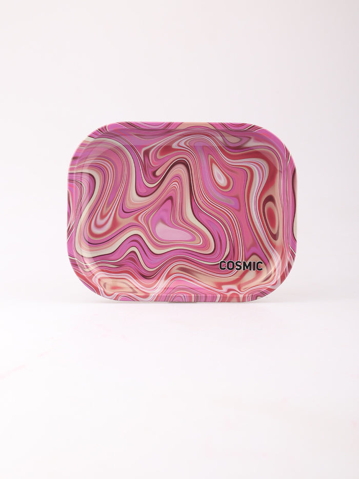 Cosmic Rolling Tray metal 18 x 14 cm | Pink Swirl-Image 2