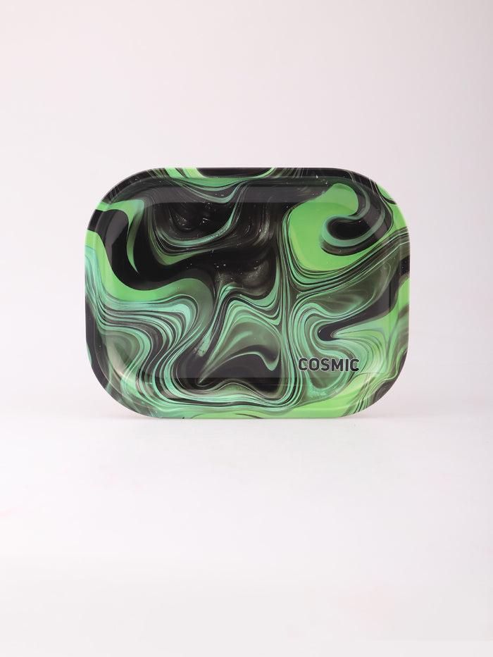 Cosmic Rolling Tray metal 18 x 14 cm | Green Squiggle-Image 2