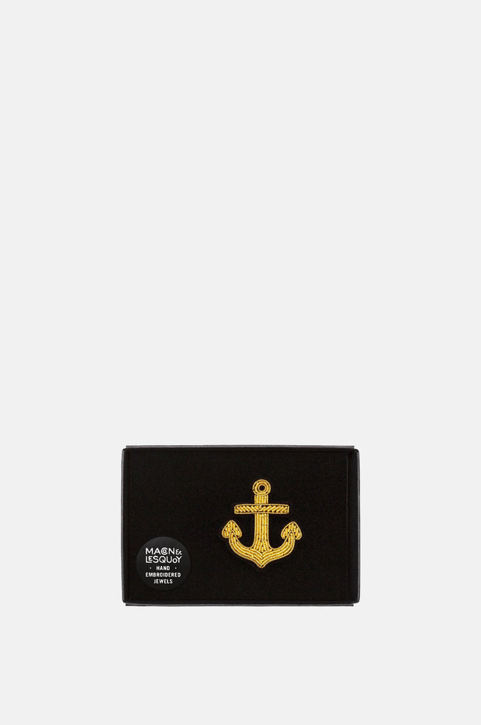 Gold Anchor Brooch