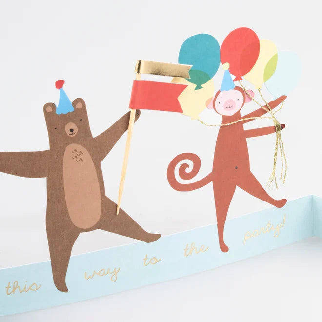 Meri Meri - Greeting Card - Animal Parade Concertina - Close Look 2