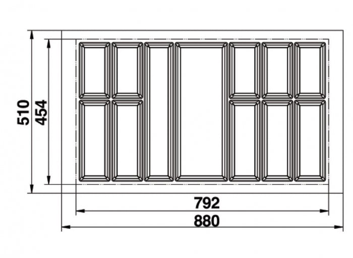 Hafele Classico 500 Cutlery Tray Suits 900mm Drawer