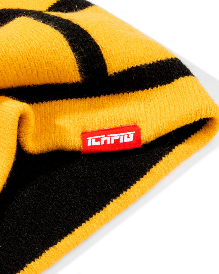 Ichpig - Warrior Reversible Skully Beanie - Yellow