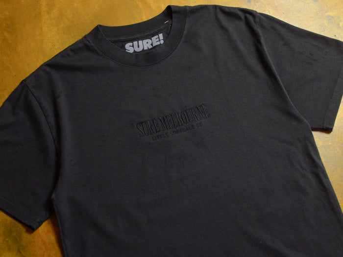 Little Lonsdale St. Heavyweight Embroidered T-Shirt - Faded Black