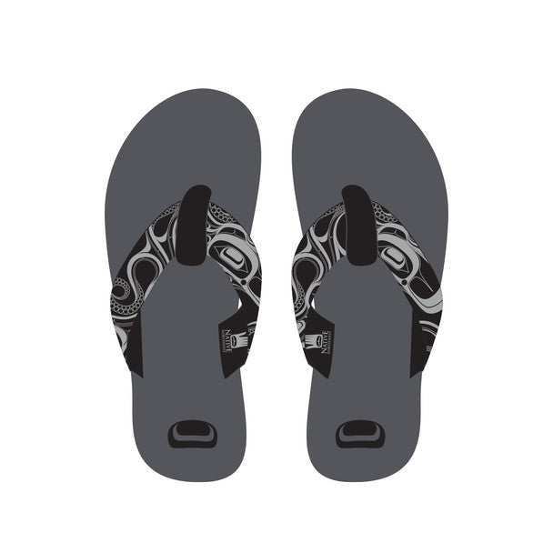 NATIVE NORTHWEST Suede Flip Flops - Octopus