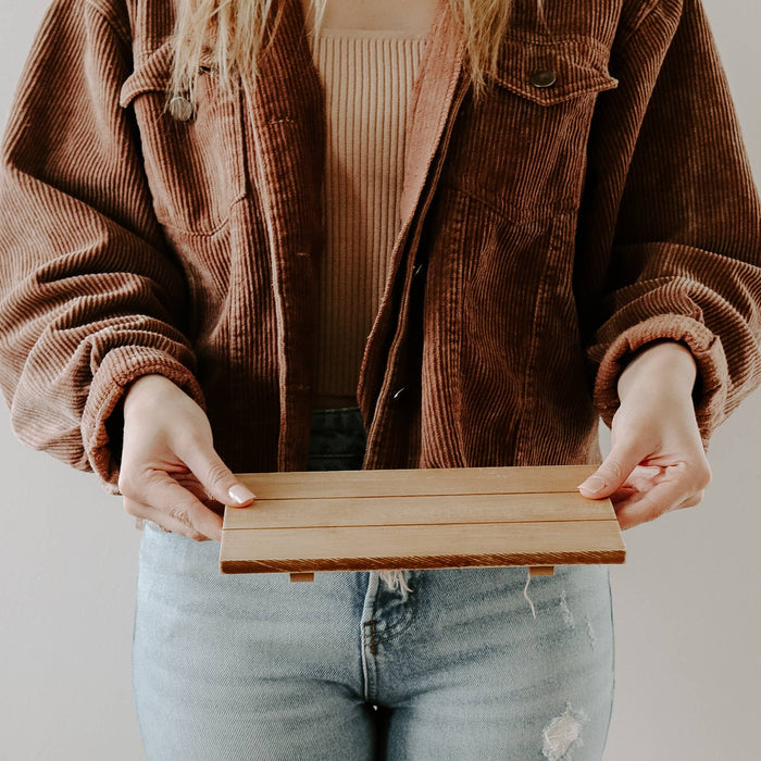 Natural Rectangular Wood Tray - Home Decor & Gifts - Magnolia Lane co. Home + Garden + Gift