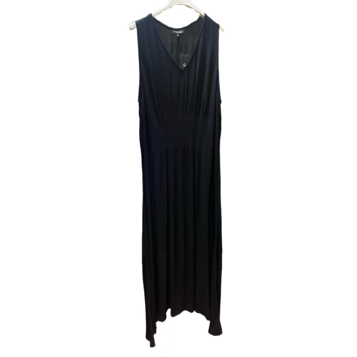 PAPA Black Ribbed Sleeveless Dress