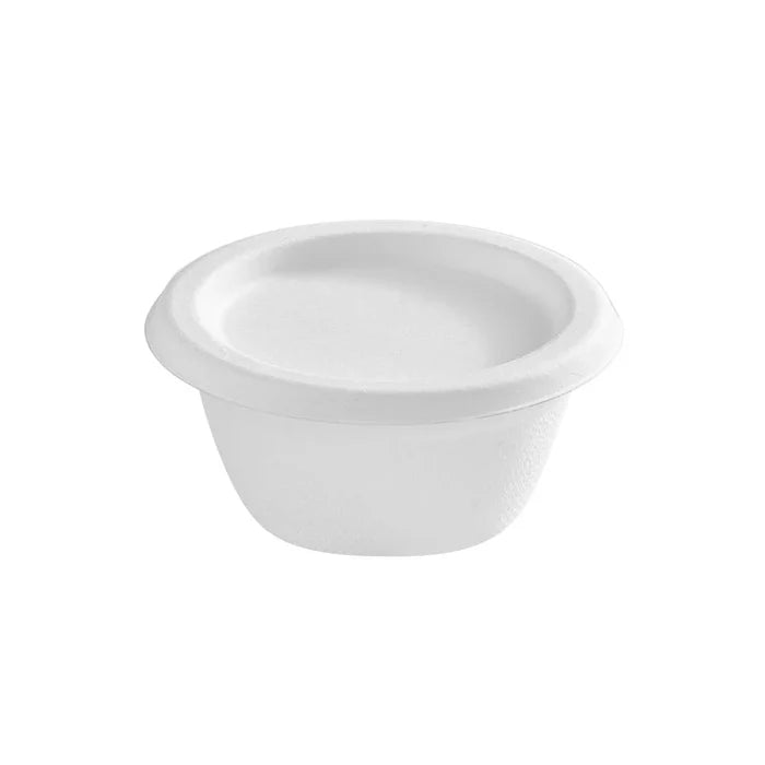 Portion Cup Lids Bagasse Compostable - White (2000 ct)