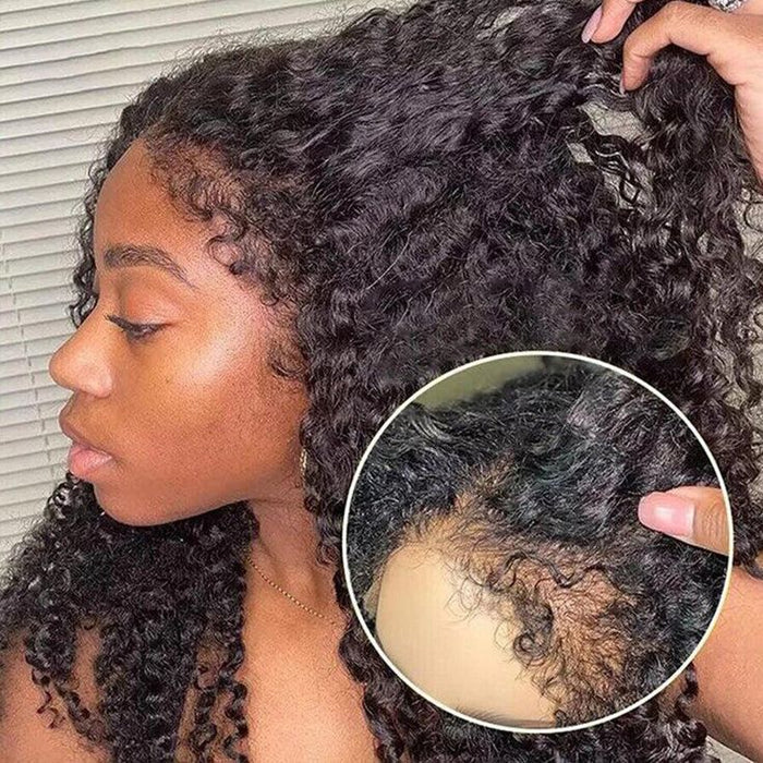 4c curly edges water wave human hair wigs 13x4 and 5x5 lace fronts