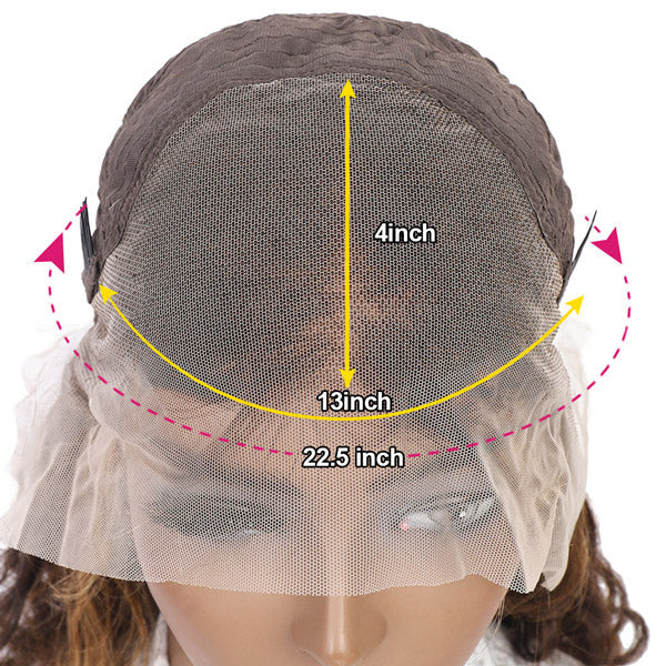 QVR Highlight Wigs Deep Wave 13x4 HD Lace Front Wigs Ombre Honey Blonde Human Hair Wigs
