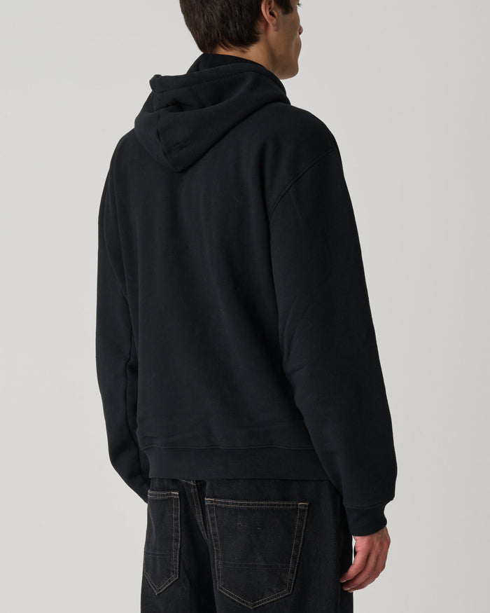 S-Double - Block Zip Hooded Fleece - Black