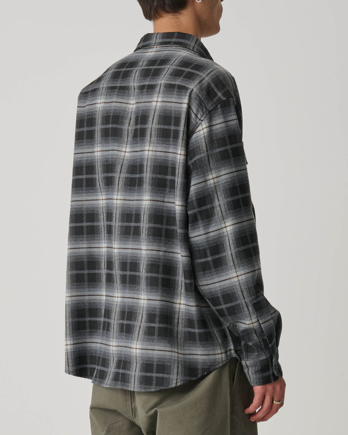 S-Double - Pass Flannel Overshirt - Black