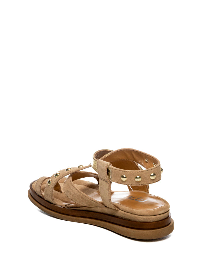 MJUS Sandalo fibbia borchie avena/champagne N14004 PELLE-0001