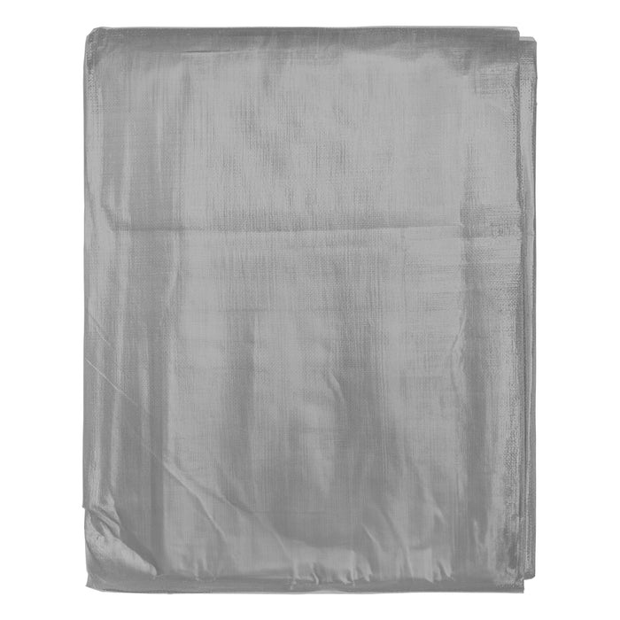 Silver XL-Grade Tarpaulin 8m x 10m Waterproof Tarpaulin Cover Reinforced Eyelets