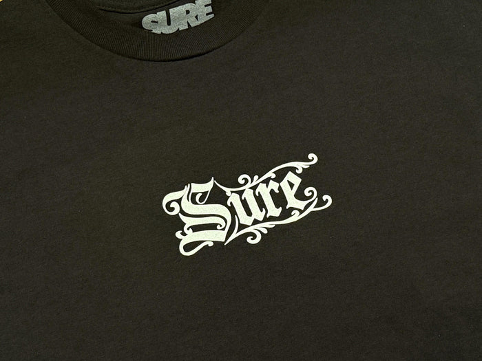 Sure - Rex Heavyweight T-Shirt - Faded Black / White