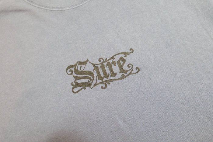 Sure - Rex Heavyweight T-Shirt - Faded Blue / Black