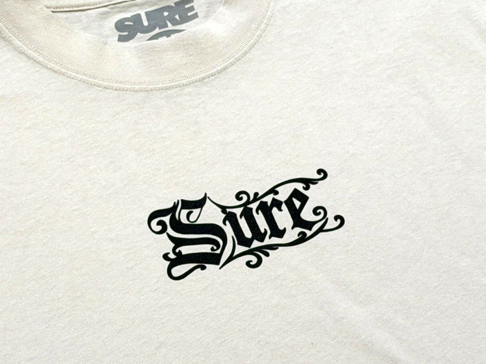 Sure - Rex Heavyweight T-Shirt - Faded Bone / Black