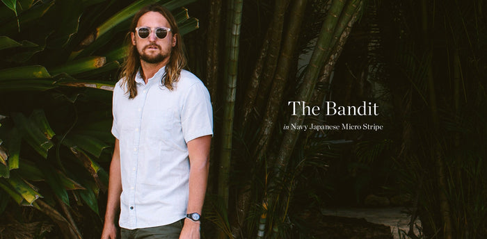 The Bandit in Navy Japanese Micro Stripe