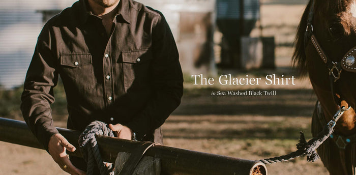 The Glacier Shirt in Sea Washed Black Twill