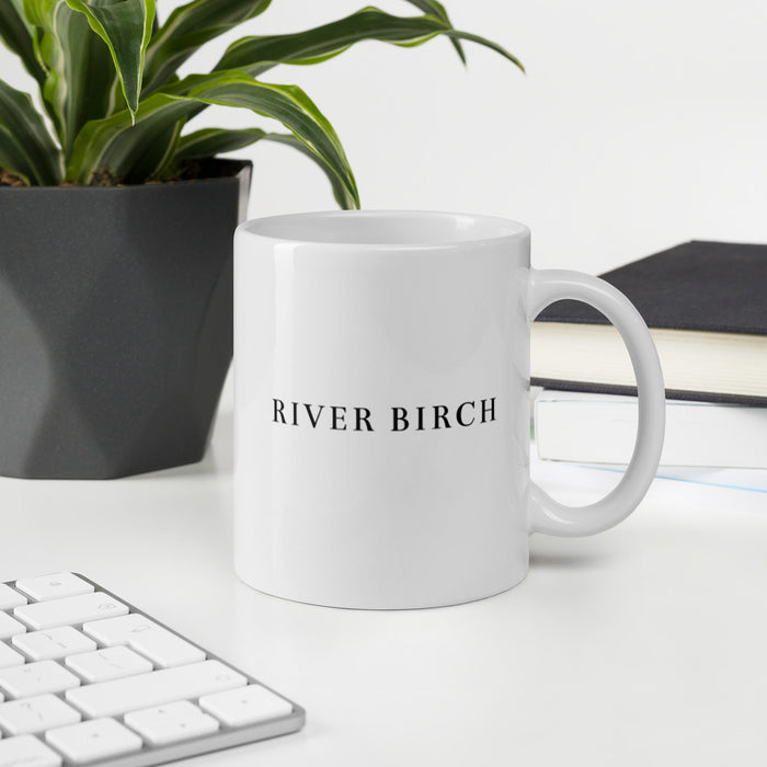 White Glossy Mug - River Birch