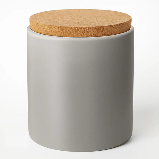 15oz Ceramic Gray Soy Candle - Sample
