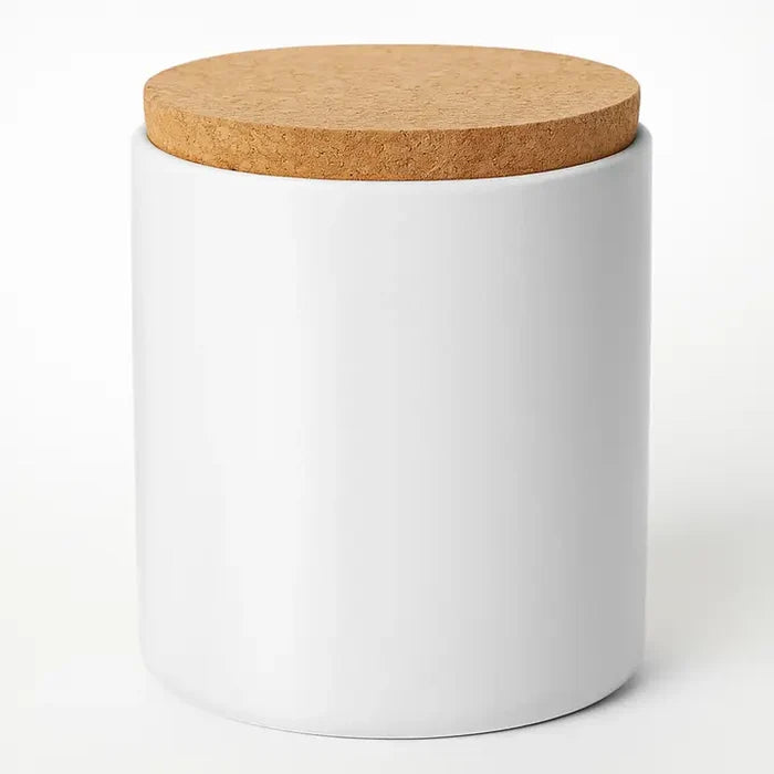 15oz Ceramic White Soy Candle - Sample