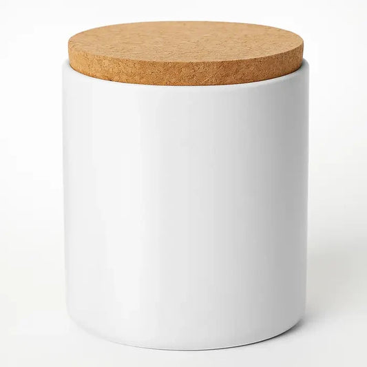 15oz Ceramic White Soy Candle - Sample