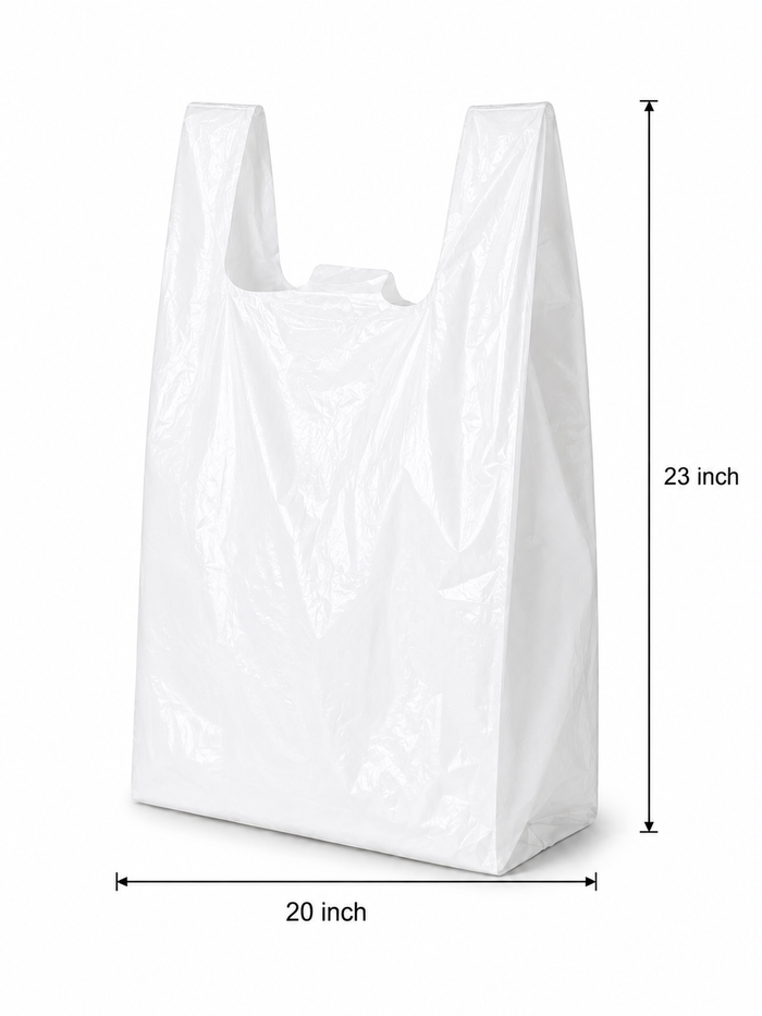 20" x 23" White Low Density Shopping Bags - S6
