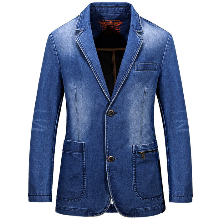 2016 new autumn solid slim fit mens single breasted trench coat denim jeans outwear windbreaker
