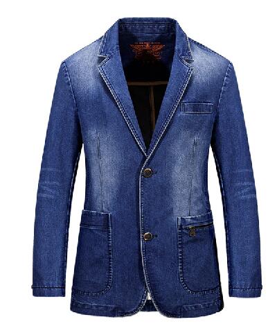 2016 new autumn solid slim fit mens single breasted trench coat denim jeans outwear windbreaker