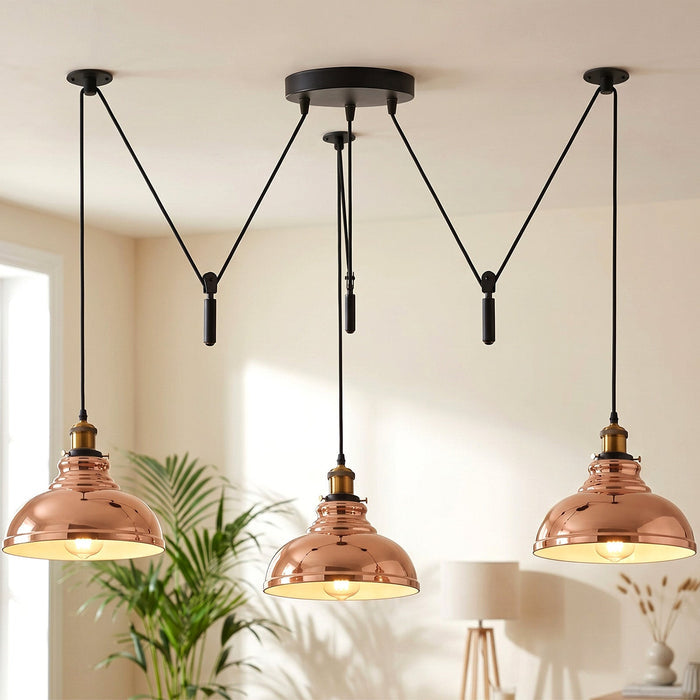 3 Drop Spider Pendant Light E27 Industrial Multi Cable LEDSone~6400