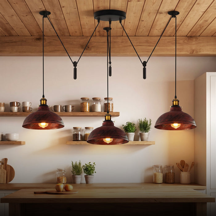 3 Drop Spider Pendant Light E27 Industrial Multi Cable LEDSone~6400