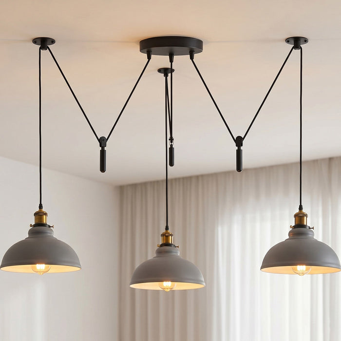 3 Drop Spider Pendant Light E27 Industrial Multi Cable LEDSone~6400