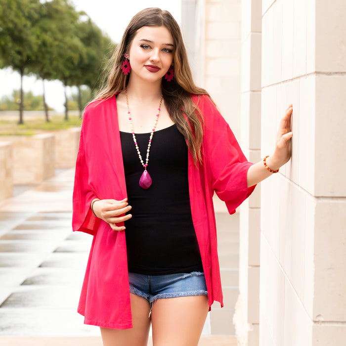 6640 - Solid Duster - Fuchsia
