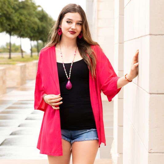 6640 - Solid Duster - Fuchsia