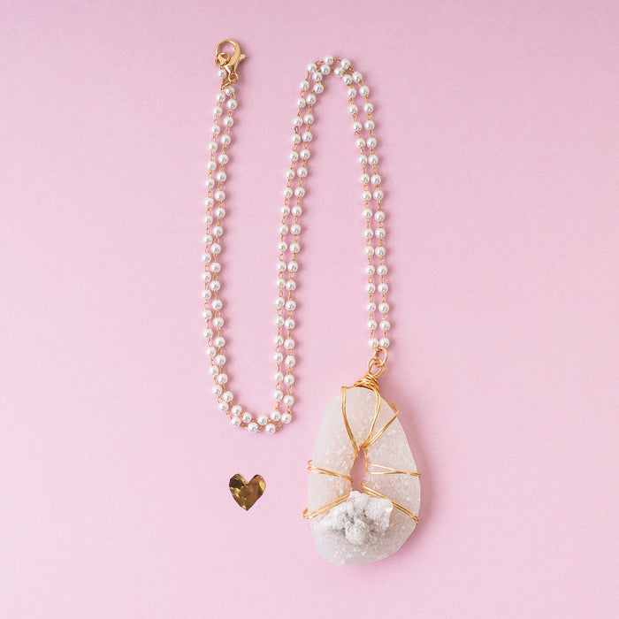 72818 - Crystal Necklace - White