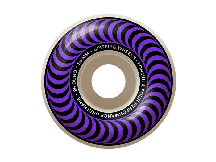 99D Formula Four Classic Swirl Wheels - White 58mm