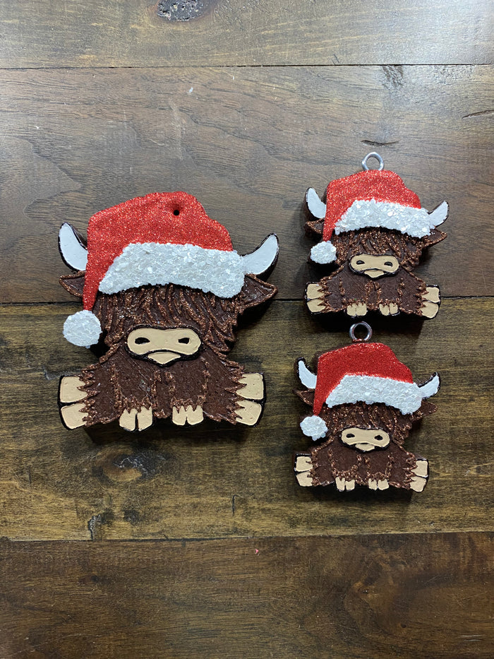 Christmas Highland Cow Vents
