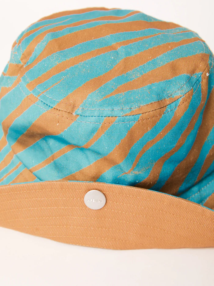 Adi - Hemp Wide Brim Bucket Hat | Blue Stripe-Image 3