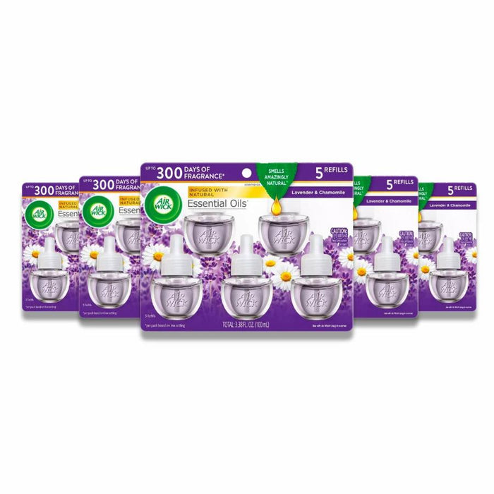 Air Wick - Scented Oil, Lavender & Chamomile - 3.38 Oz -(5 Ct Each) - 5 Pack