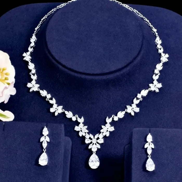 Wedding Jewelry - Cubic Zirconia Bridal Jewelry Set - Available in Silver, Yellow Gold and Rose Gold