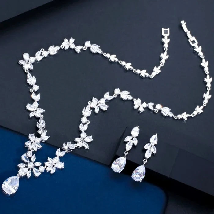 Wedding Jewelry - Cubic Zirconia Bridal Jewelry Set - Available in Silver, Yellow Gold and Rose Gold