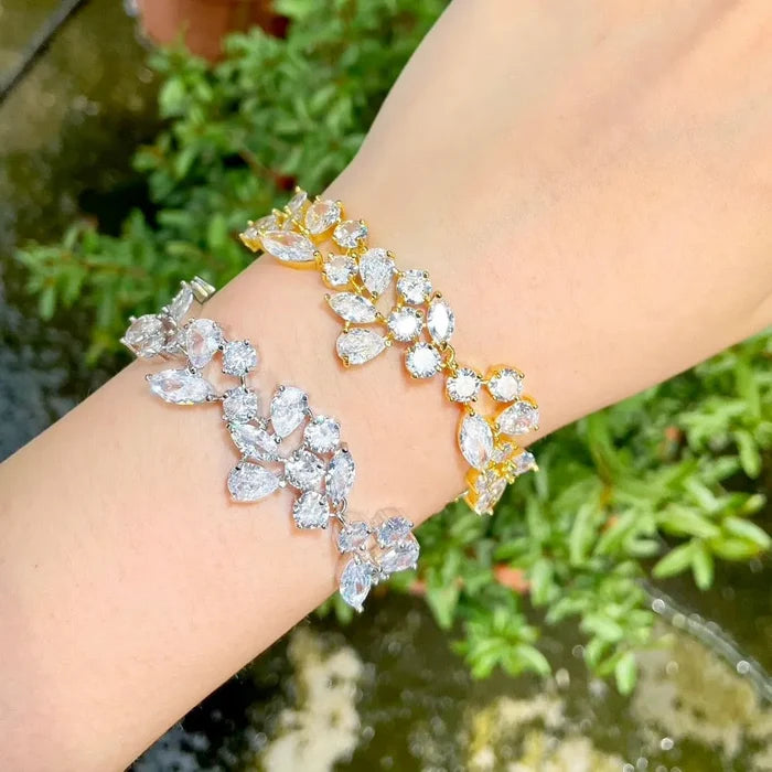 Wedding Jewelry - Cubic Zirconia Bridal Bracelet - Available in Silver, Rose Gold and Yellow Gold