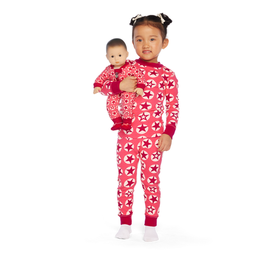 American Girl® x Hanna Andersson Berry Bright Stars Pajamas for Little Girls & Bitty Baby® Dolls